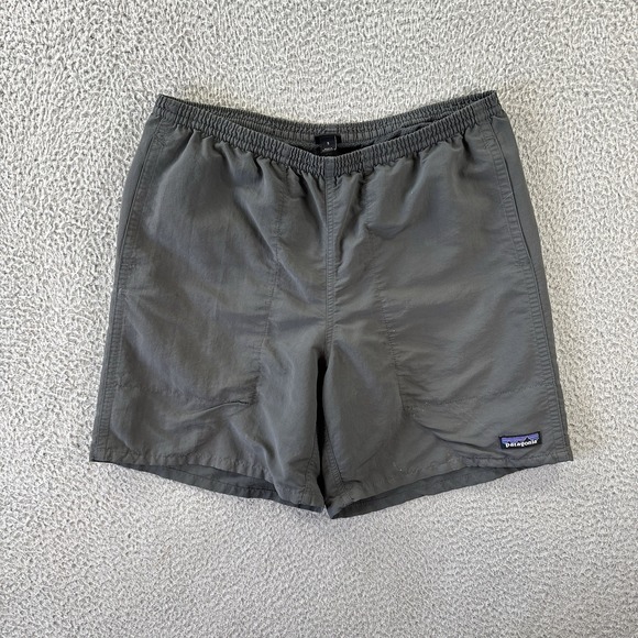 Patagonia Baggies Shorts Mens Small Gray Swim Trunks Drawstring Mesh Pockets - Picture 1 of 12